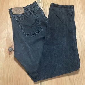 Black Levi 550 Relaxed Fit Tapered Jeans